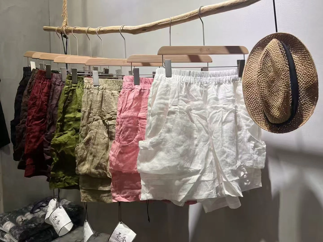 苎麻双层大兜短裤（裤长45腰围三尺一）