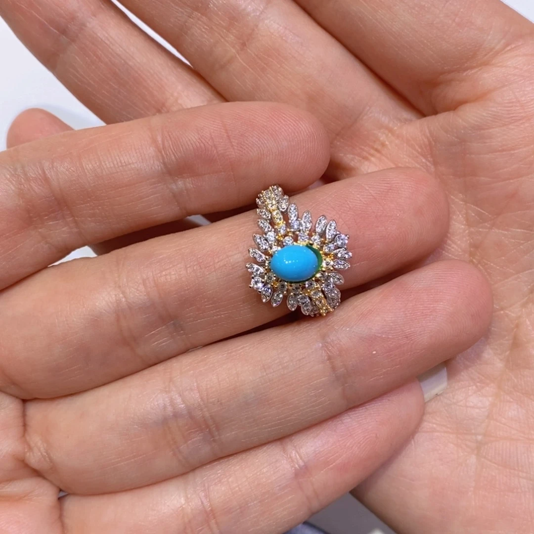 托帕石戒指银S925镶嵌爱****猫