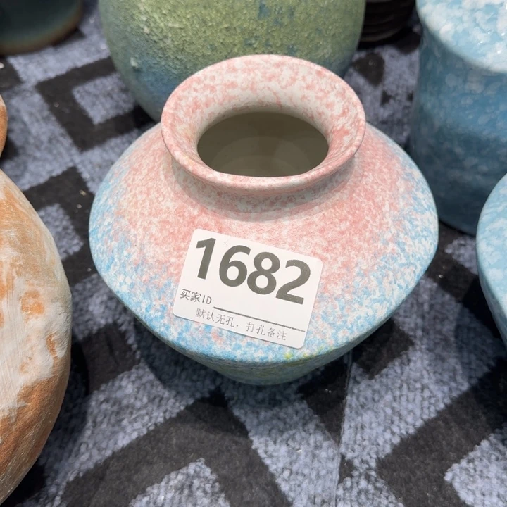 瓷片景德镇高温花器编码1682高18口6默认无孔