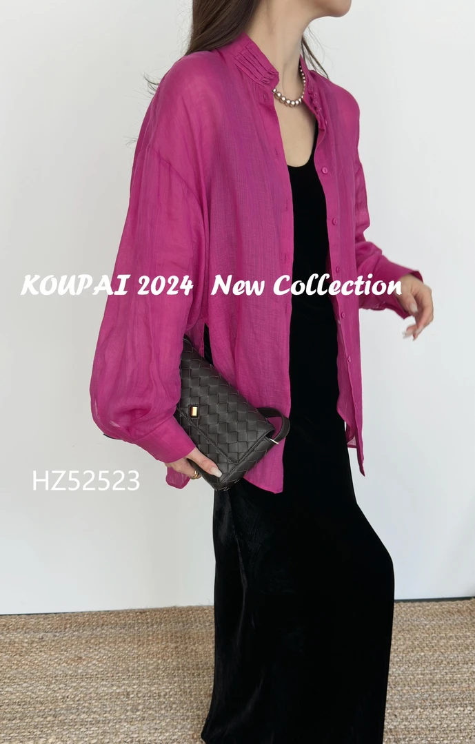 新中式立领苎麻衬衫上衣-HZ52523