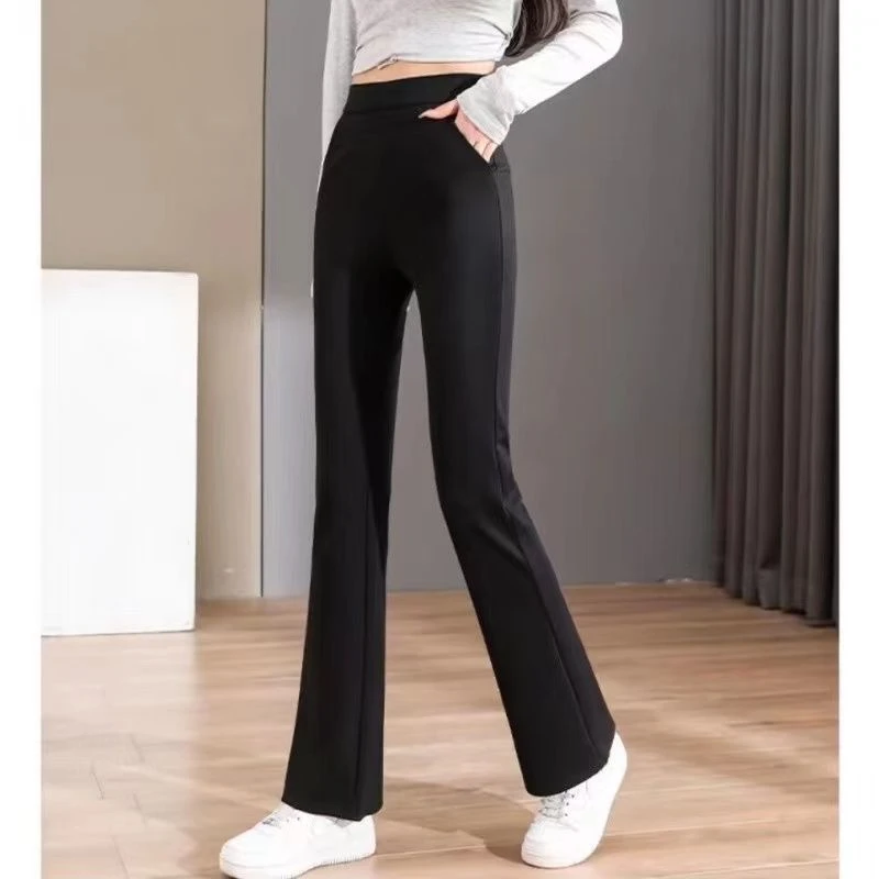 微喇裤2025春季修身显瘦高腰弹力百搭休闲微喇裤薄款直筒垂感