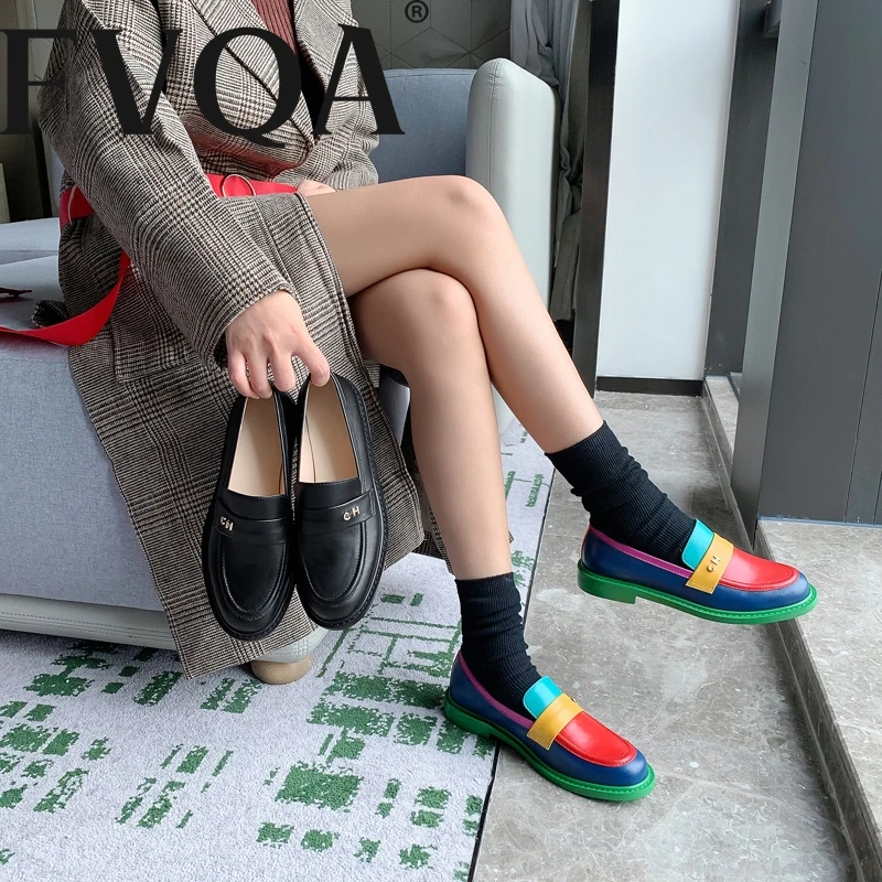 FVQA董菲联名彩色乐福鞋女夏款透气软底正品年轻款高级感百搭高端