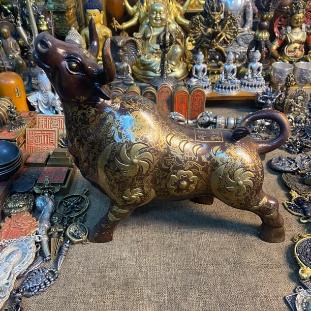 纯铜精工牛气冲天摆件24✖️14厘米