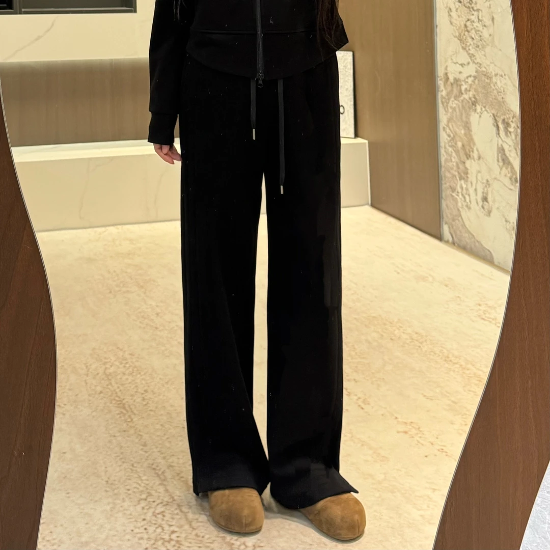 宿慕SUMU 加绒直筒休闲裤9-30新款2025舒适高腰显瘦直筒裤5292