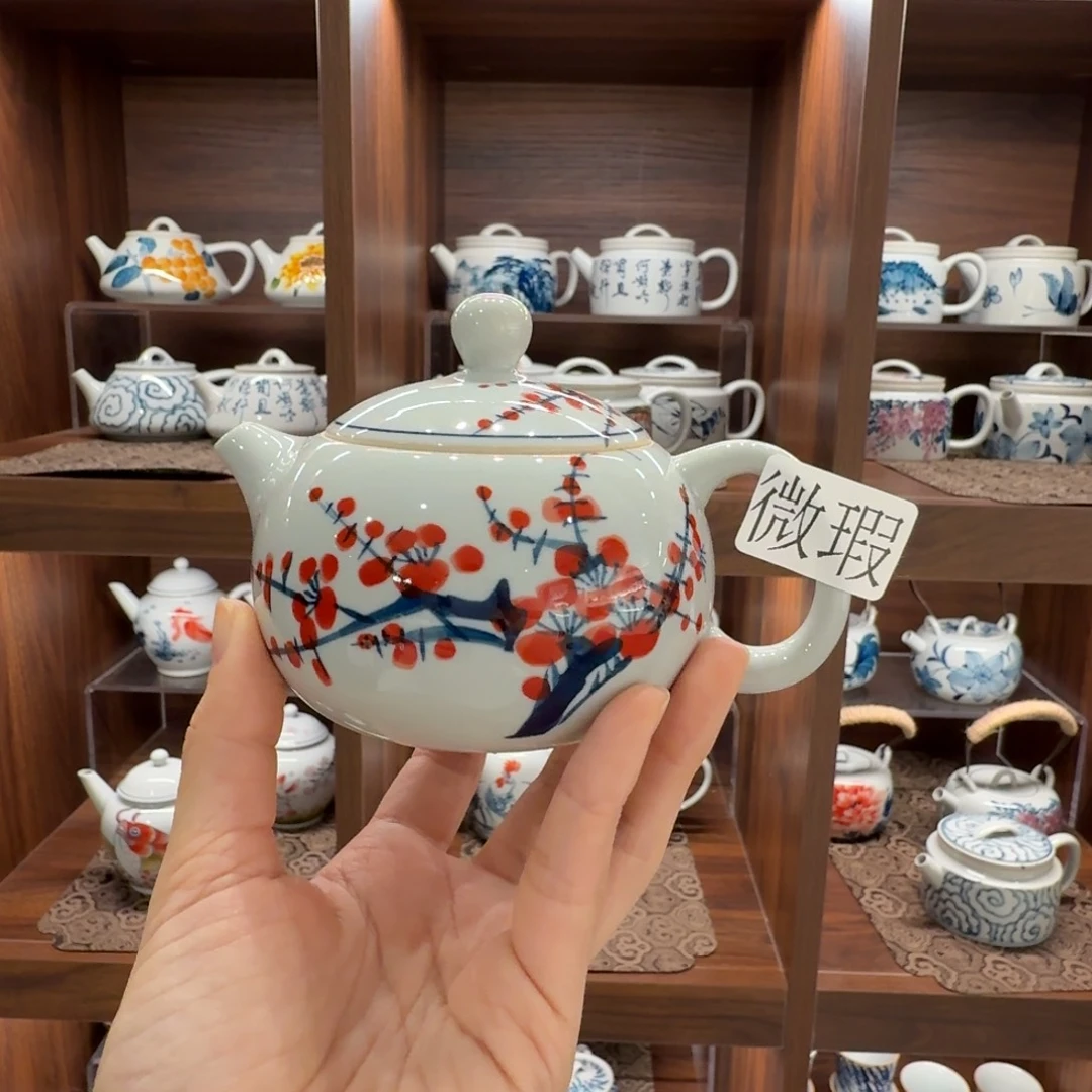 釉下手绘茶具微瑕