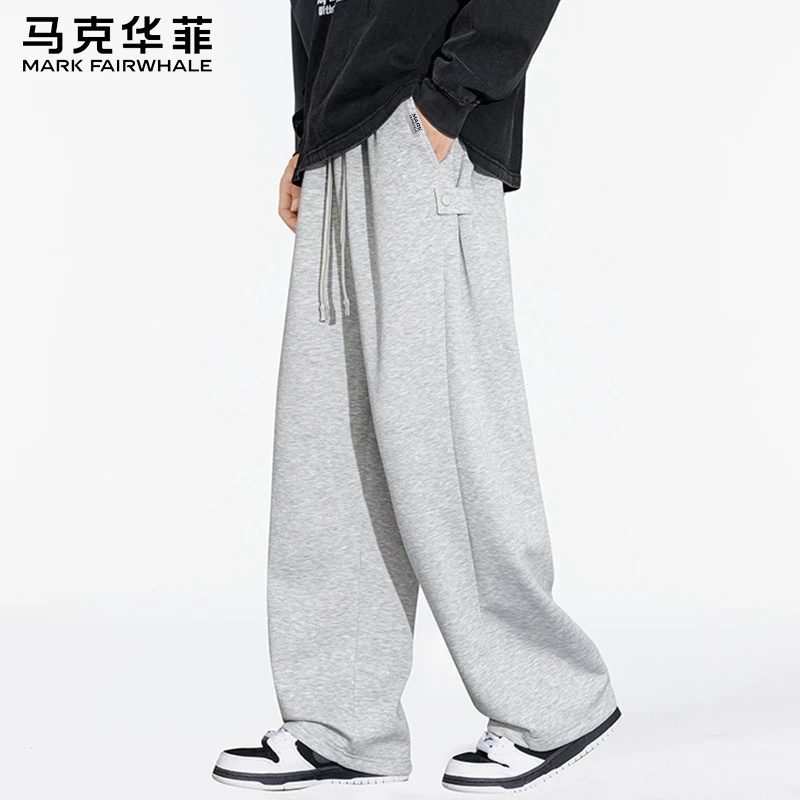 马克华菲舒适透气休闲裤男款秋季宽松柔软耐磨百搭运动卫裤子抽绳