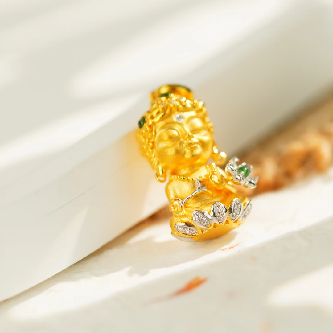 【琪钰】聿予 · 18K金度母宝宝佛吊坠3.6