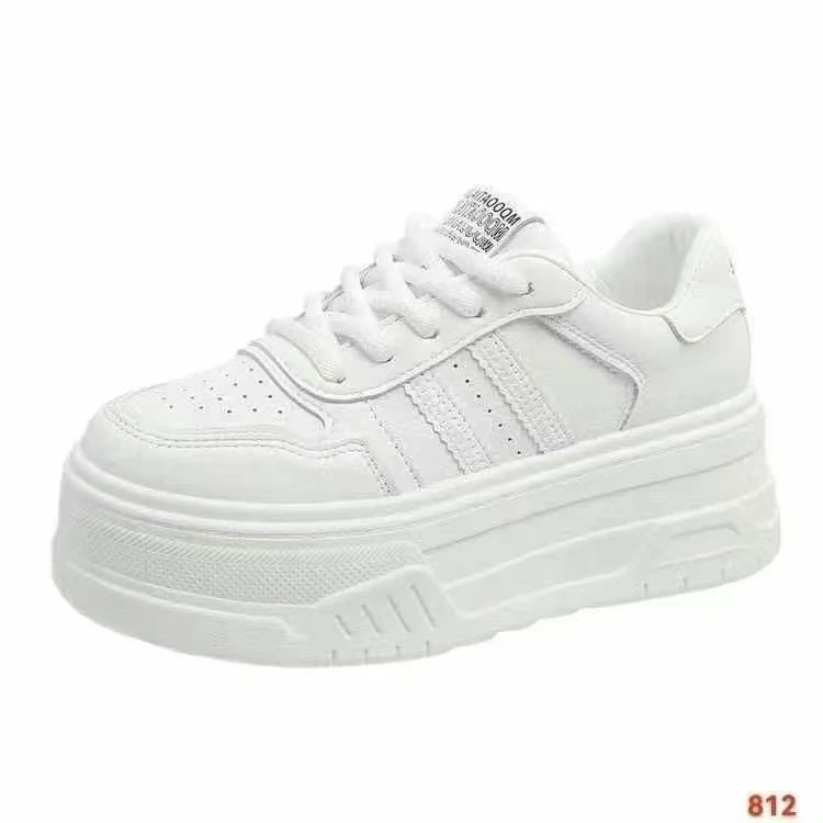 812新款时尚百搭舒适休闲透气厚底板鞋小白鞋