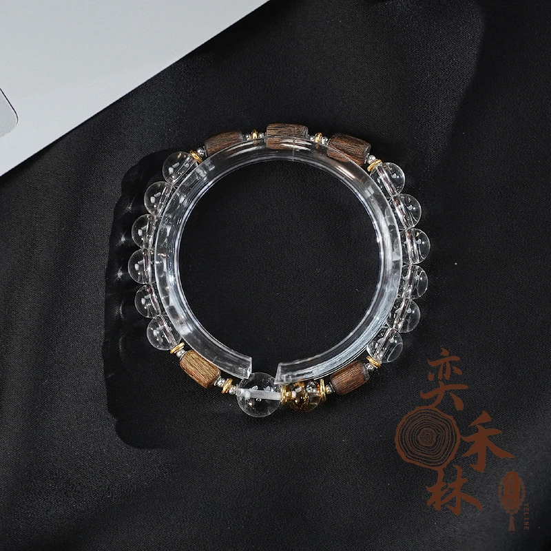 奕禾林【似水流年】沉香白水晶手串