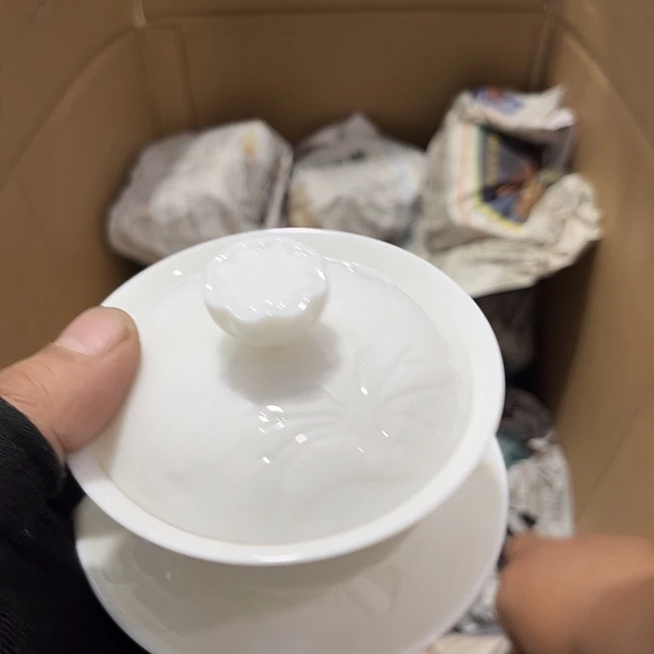 融***莲瓷片茶摆件工艺品摆件666
