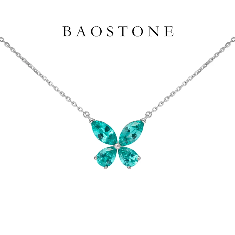 BAOSTONE 坠链均925银合成锆石 【仲夏夜之梦】蝴蝶项链（专属）T462