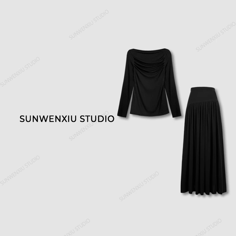 swx studio2店 “极简”重磅天丝羊毛纸片人超级显高显瘦套装