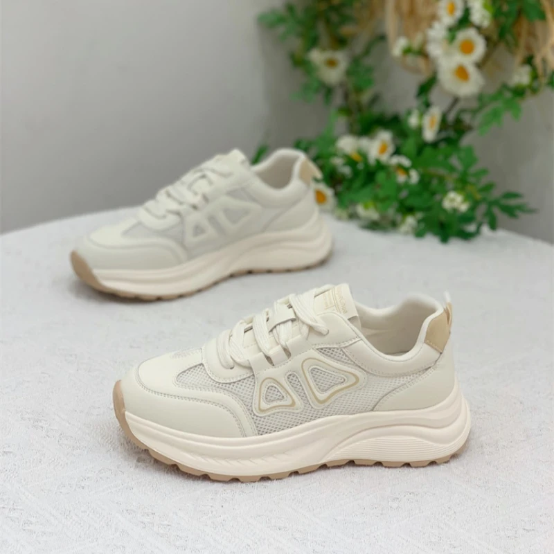 厚底轻便网红夏季透气网面老爹鞋女2025新款运动鞋女款休闲鞋女鞋