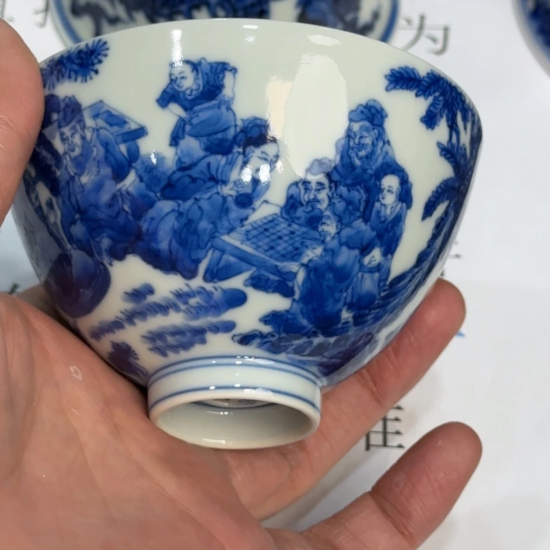 瓷杯子当代仿古精品全手工