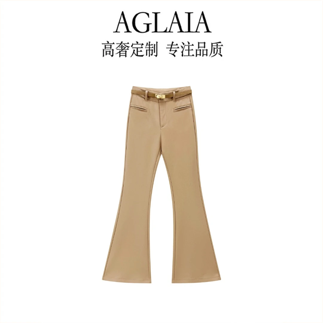 AGLAIA~夏季新款老钱风高腰显瘦气质百搭休闲微喇牛仔裤女8521