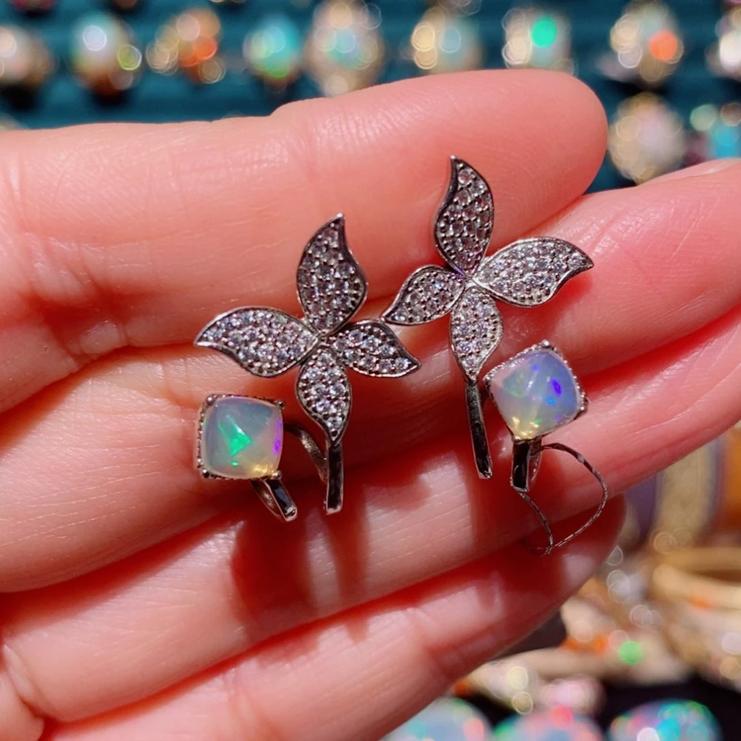 欧泊欧泊耳饰银S925镶嵌