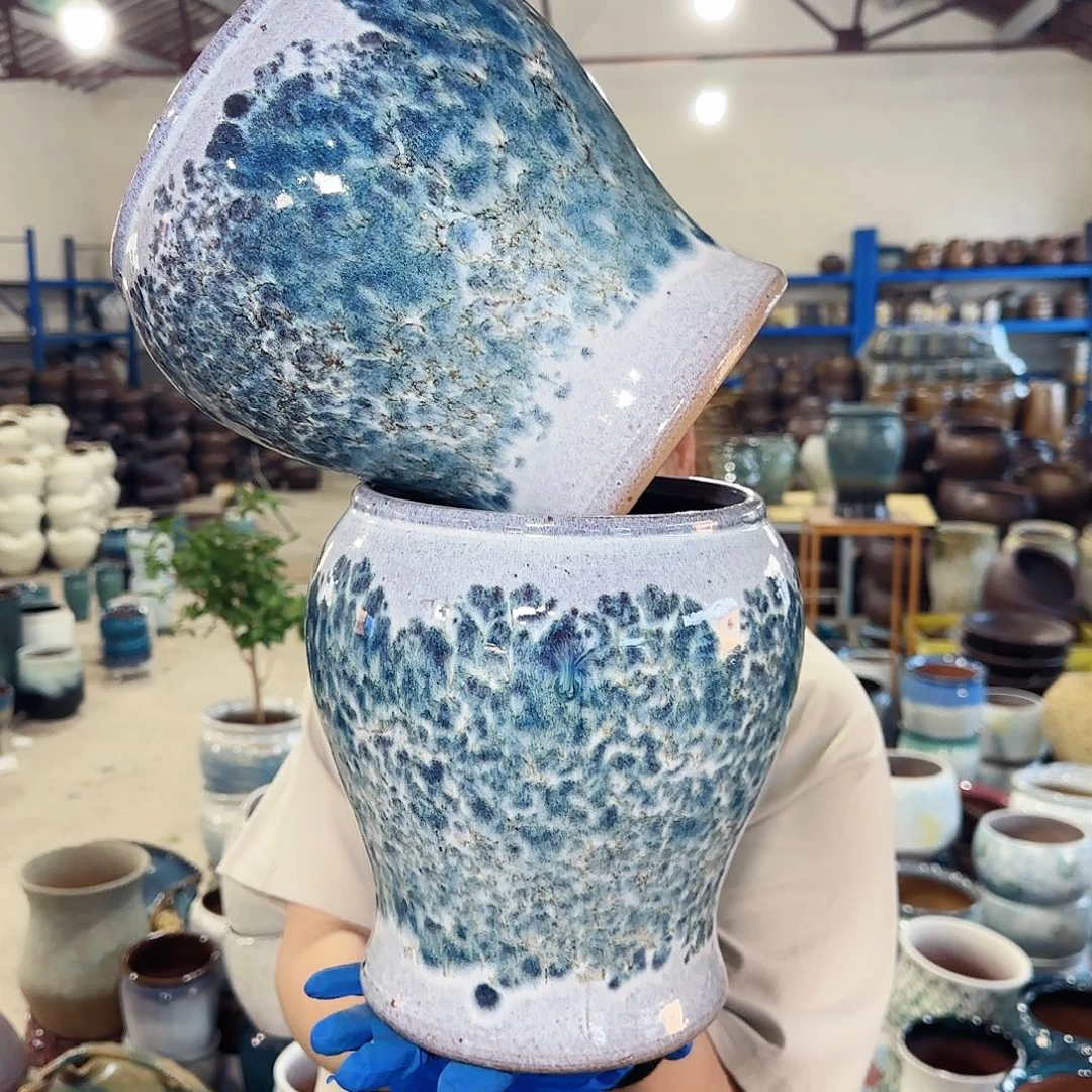 紫砂花盆高22口17