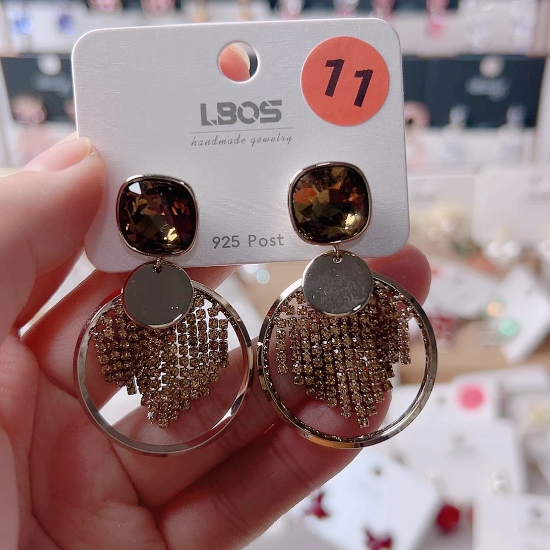 锆石纯铜合金耳环