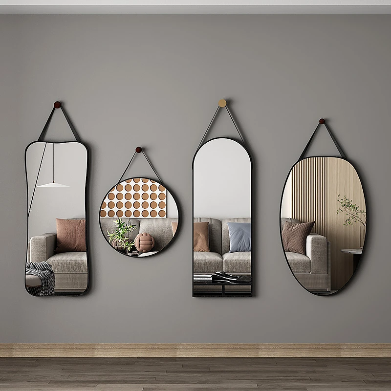 北欧全身穿衣镜子家用壁挂贴墙化妆镜女生卧室宿舍网红挂墙试衣镜