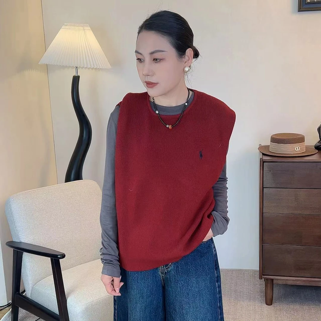 【0446】  毛衣马夹~ 图案毛线针织马甲简约百搭减龄马甲