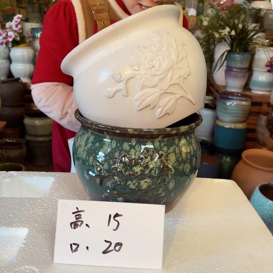 紫砂花盆高度15口径20