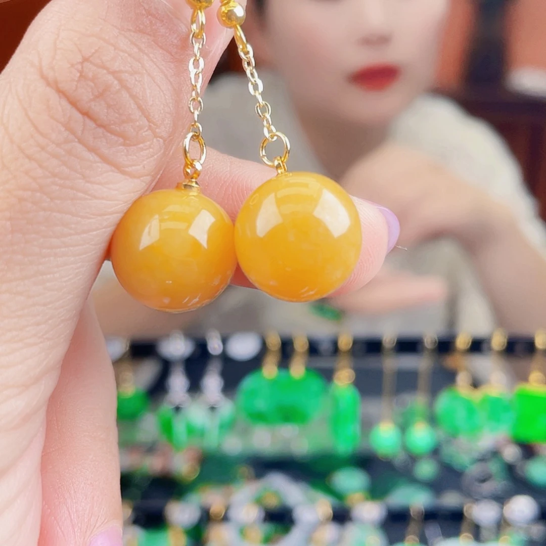 翡翠未镶嵌耳饰饰品