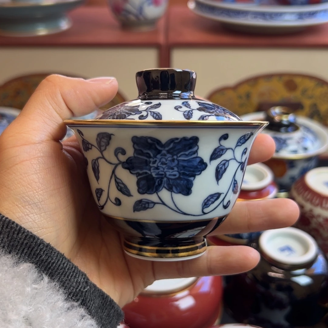 一如山房 三色堇盖碗