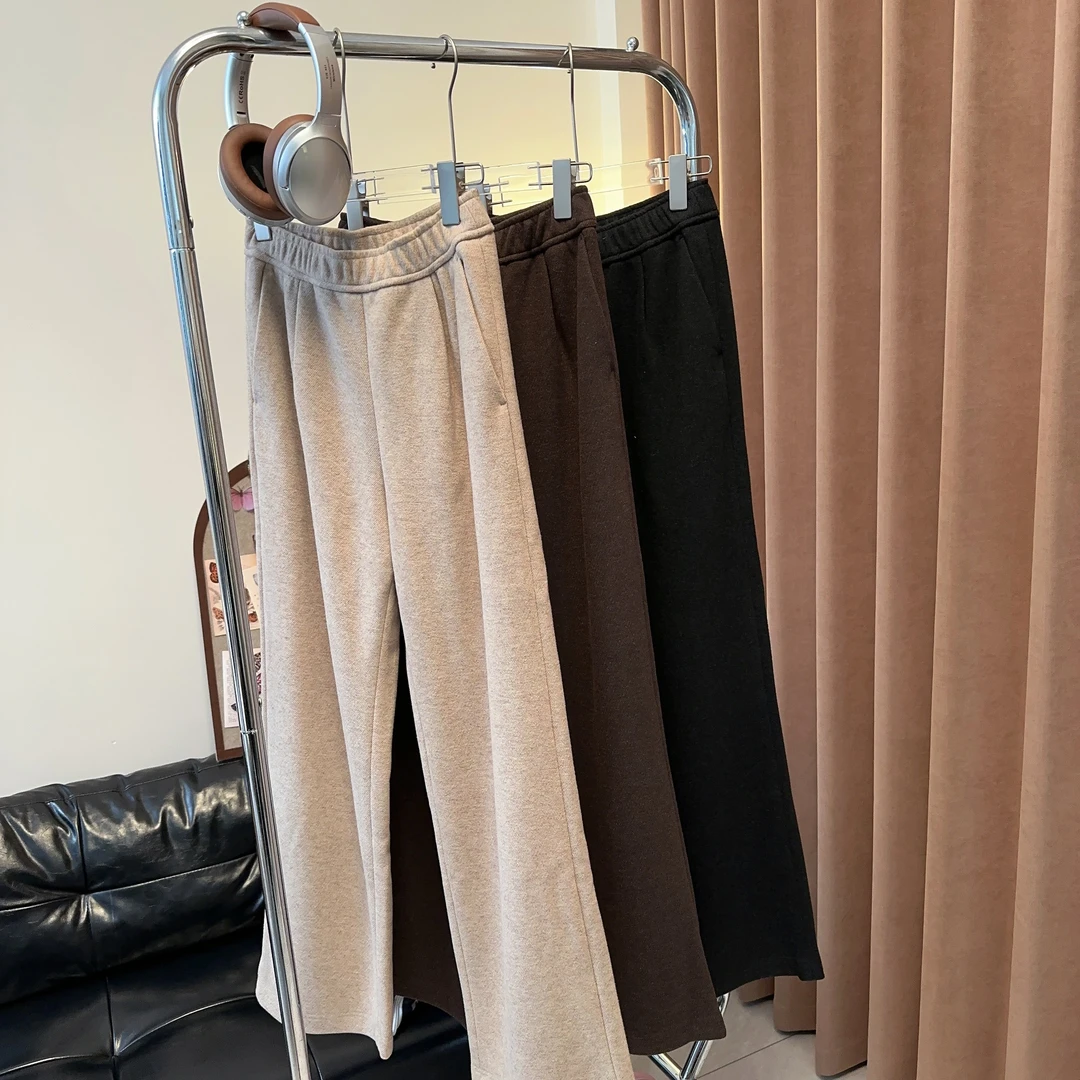 《YI YI 》2024年秋冬新款高腰显瘦加绒百搭阔腿裤