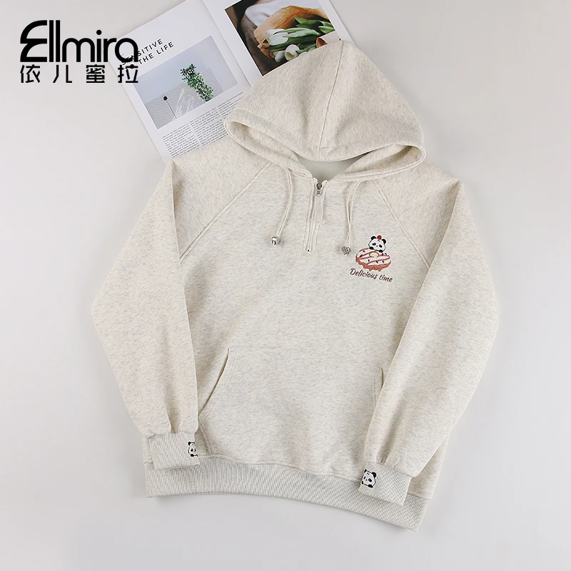 【悦姿】9041连帽卫衣秋装休闲运动外套上衣宽松2025新款学院洋气潮