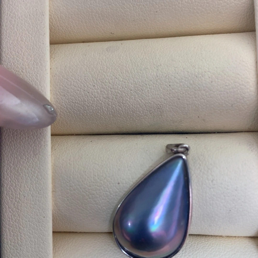 银S925镶嵌颈饰拼合珍珠（马贝珠）