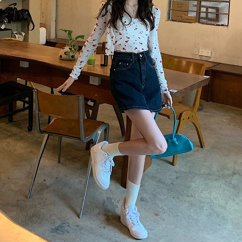 高腰裤裙牛仔短裙半身裙2025新款爆款显瘦大码女装夏季包臀a字裙