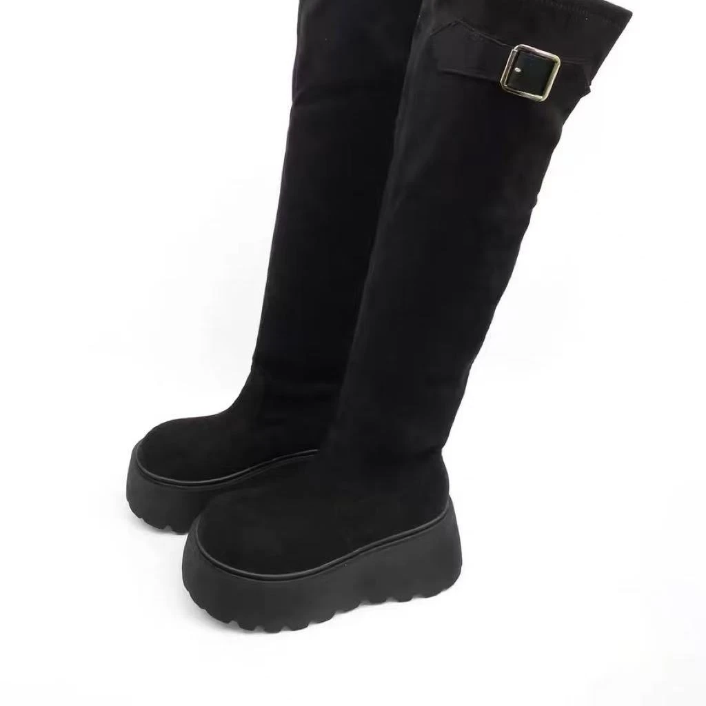 【888】1124/7588-128 秋冬新款加绒保暖过膝长筒靴弹力靴