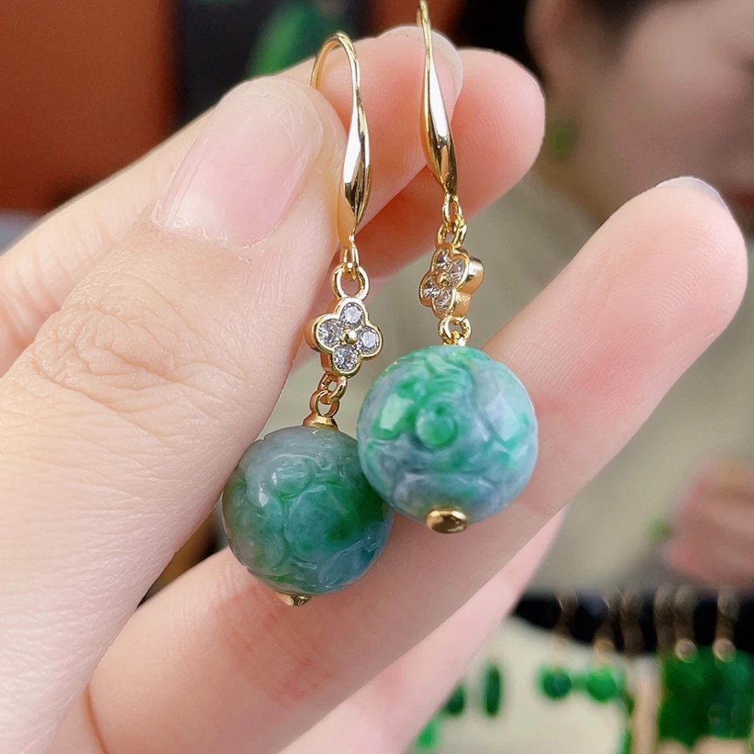 翡翠未镶嵌耳饰饰品