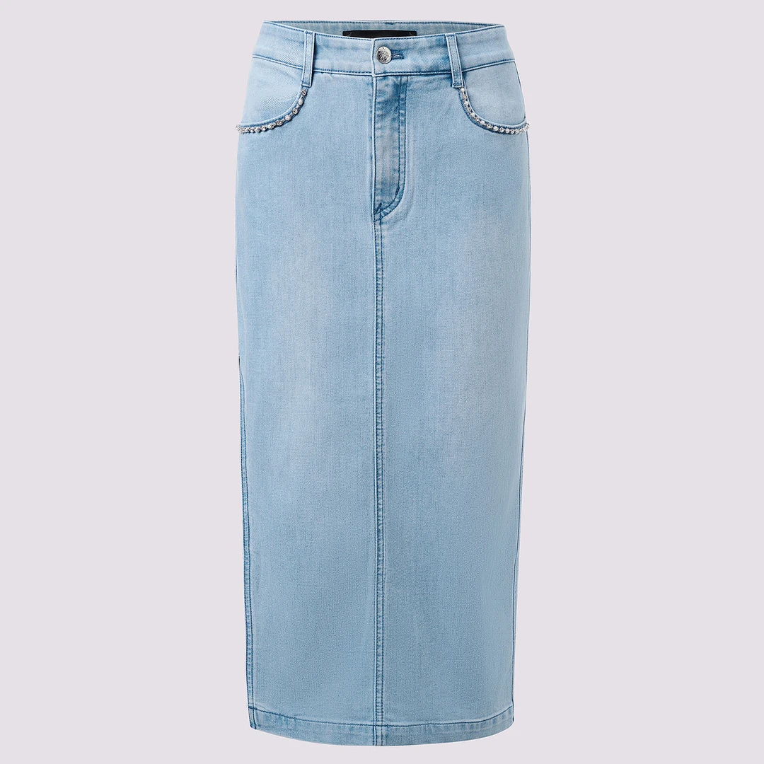 精致复古感直筒半身裙夏季牛仔裙子