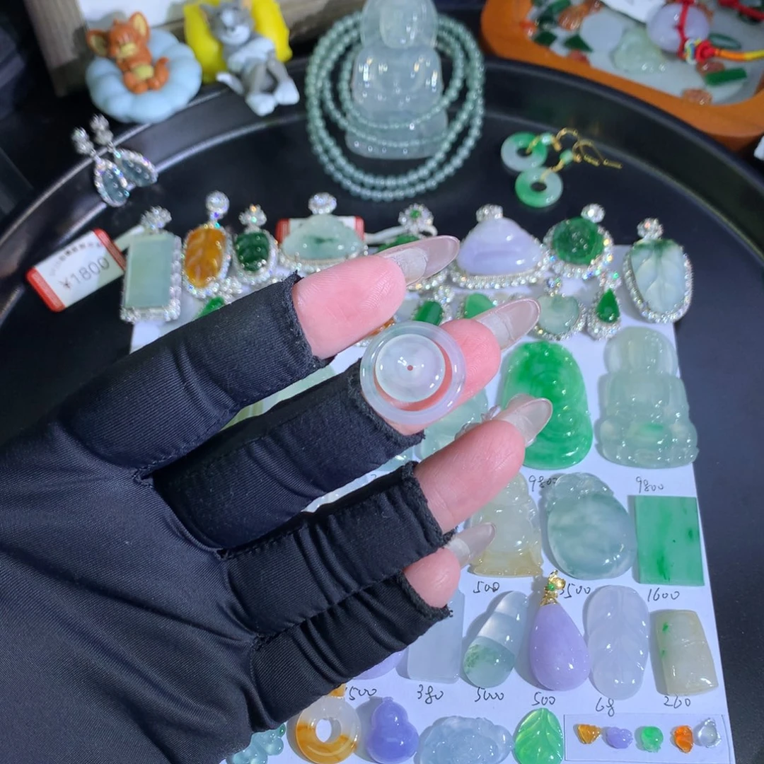 翡翠未镶嵌吊坠(不含链)子母扣