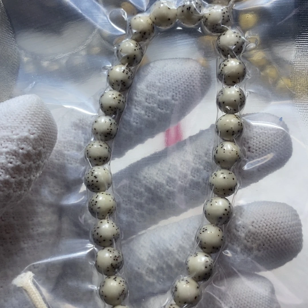 手串星月菩提石玉骨瓷白8河豚