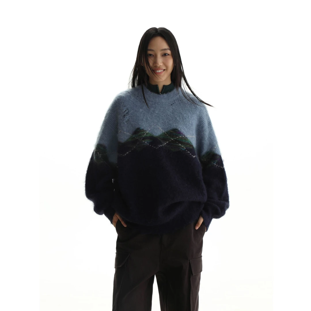 MASONPRINCE 美拉德风还是吹来了复古菱格抓绒毛毛衣秋冬新款上衣