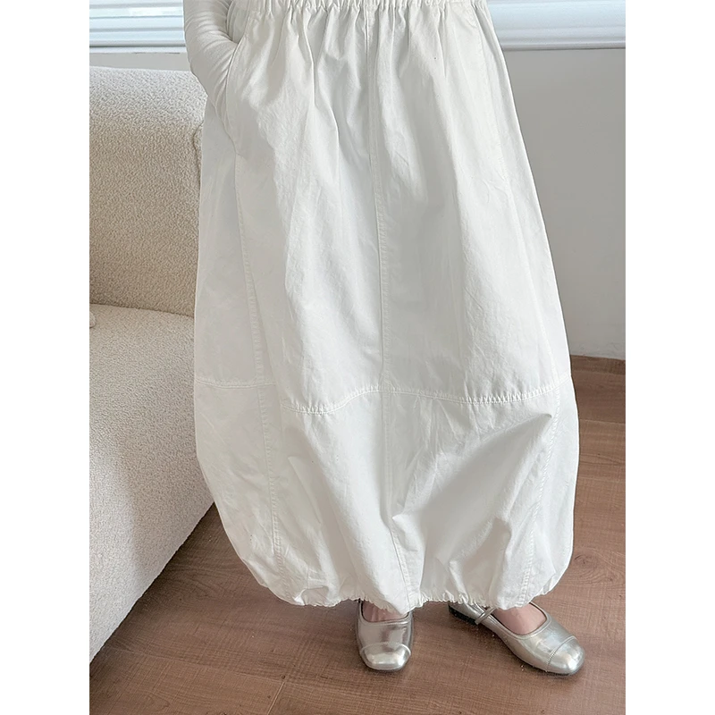 INESLE QINS半裙女春秋通勤设计感廓形分割花苞长裙半身裙 2505