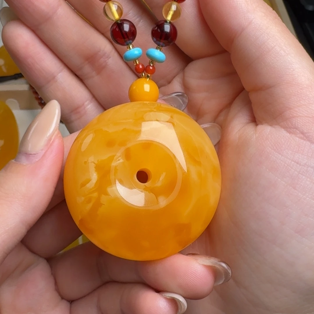 蜜蜡未镶嵌毛衣链无优化无烤色无补胶无覆膜无辐照无煮蜜