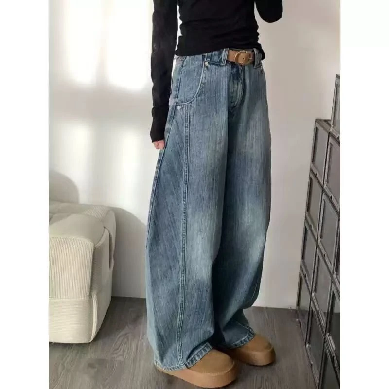 春季新款潮气质时尚轻奢高级感宽松显瘦减龄百搭牛仔裤6016-77