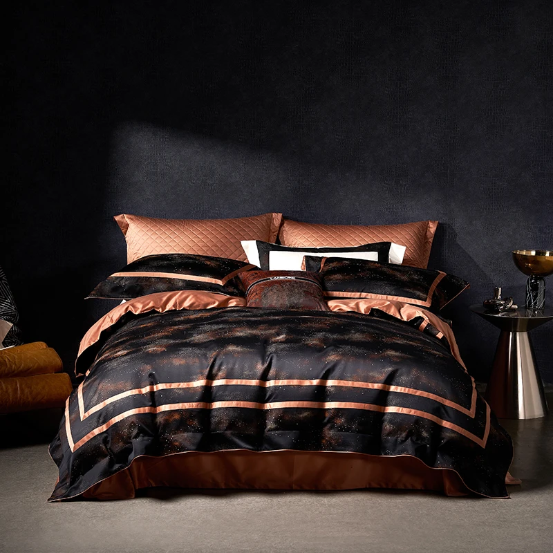 丽人凯  轻奢全棉纯棉色织提花四件套-闪耀极光（兰）