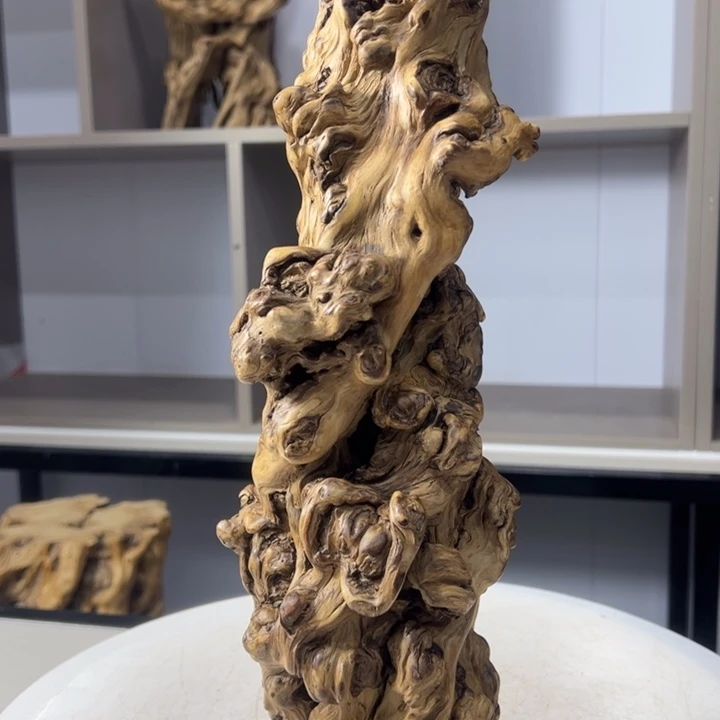 木石榴木榴疤柱子摆件