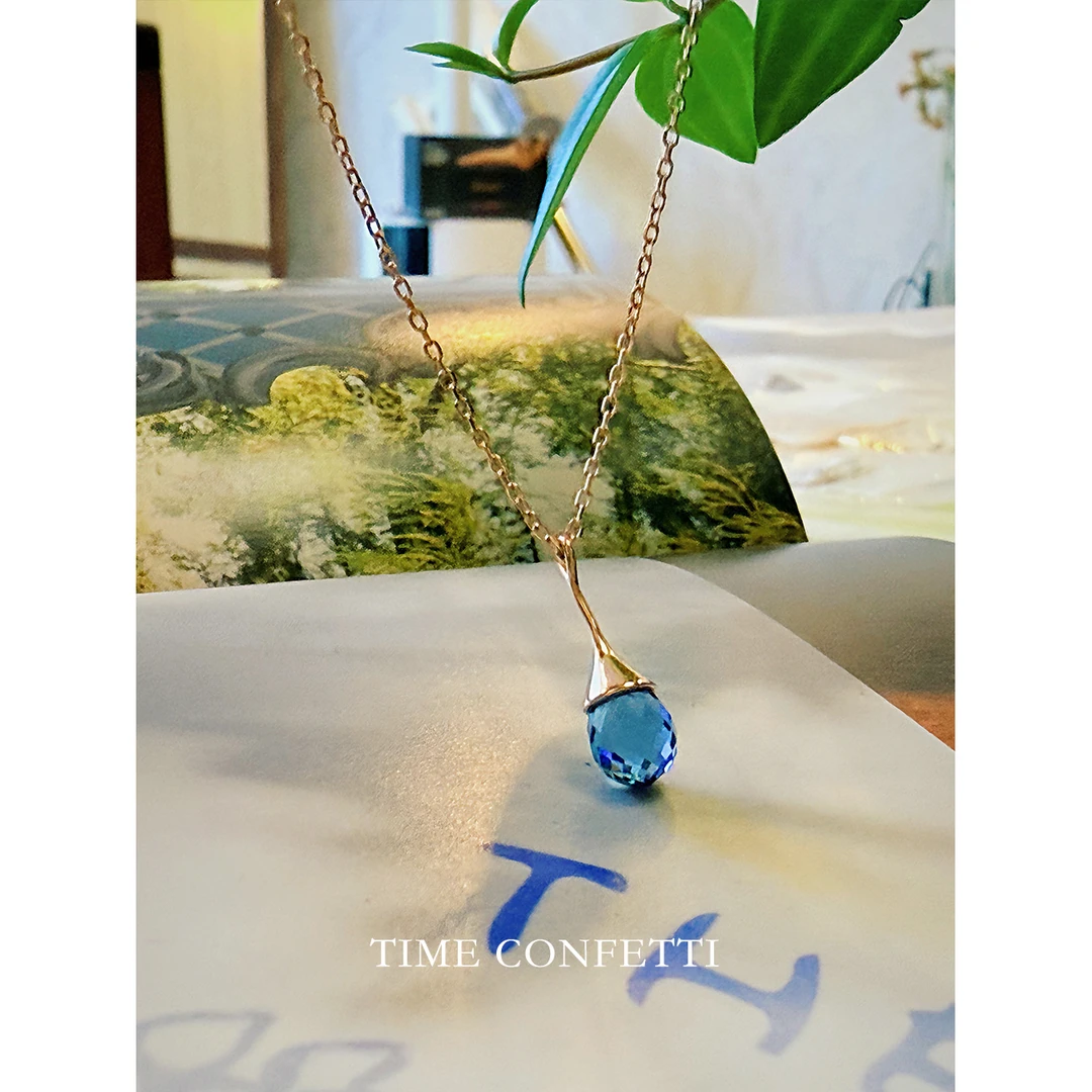 坠链均925银 镀K金【孙二娘】小众精致轻奢水滴吊坠项链TC 11197