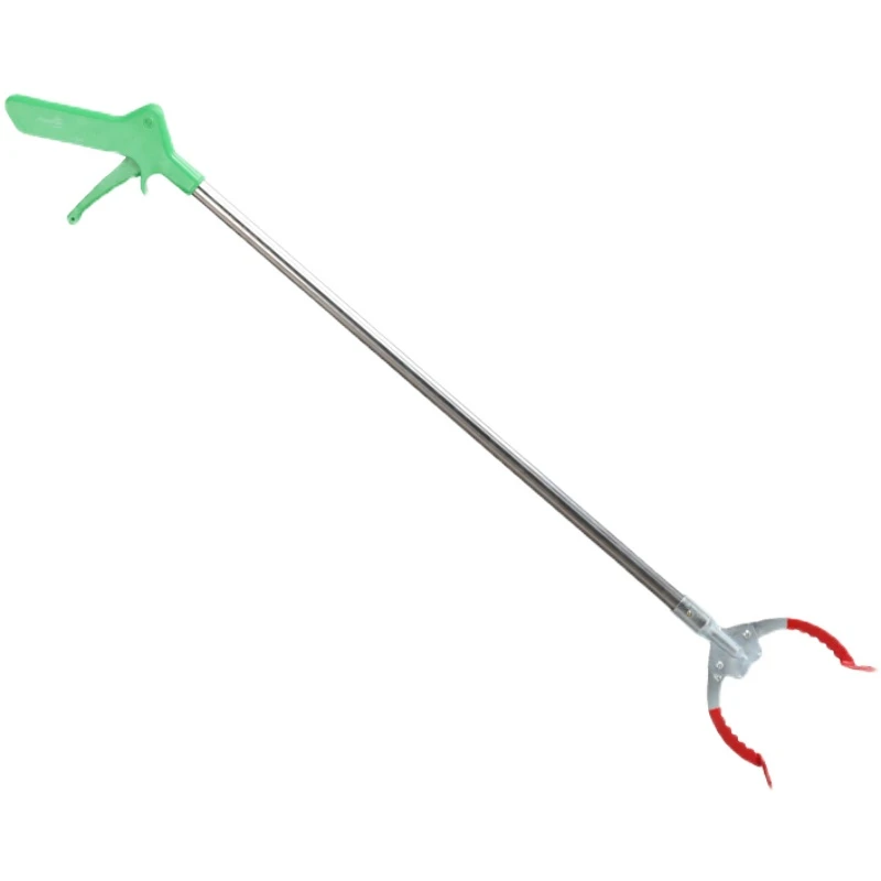 加长环卫捡垃圾夹子长柄钳子拾物家用铝合金不锈钢加厚捡拾器伸缩