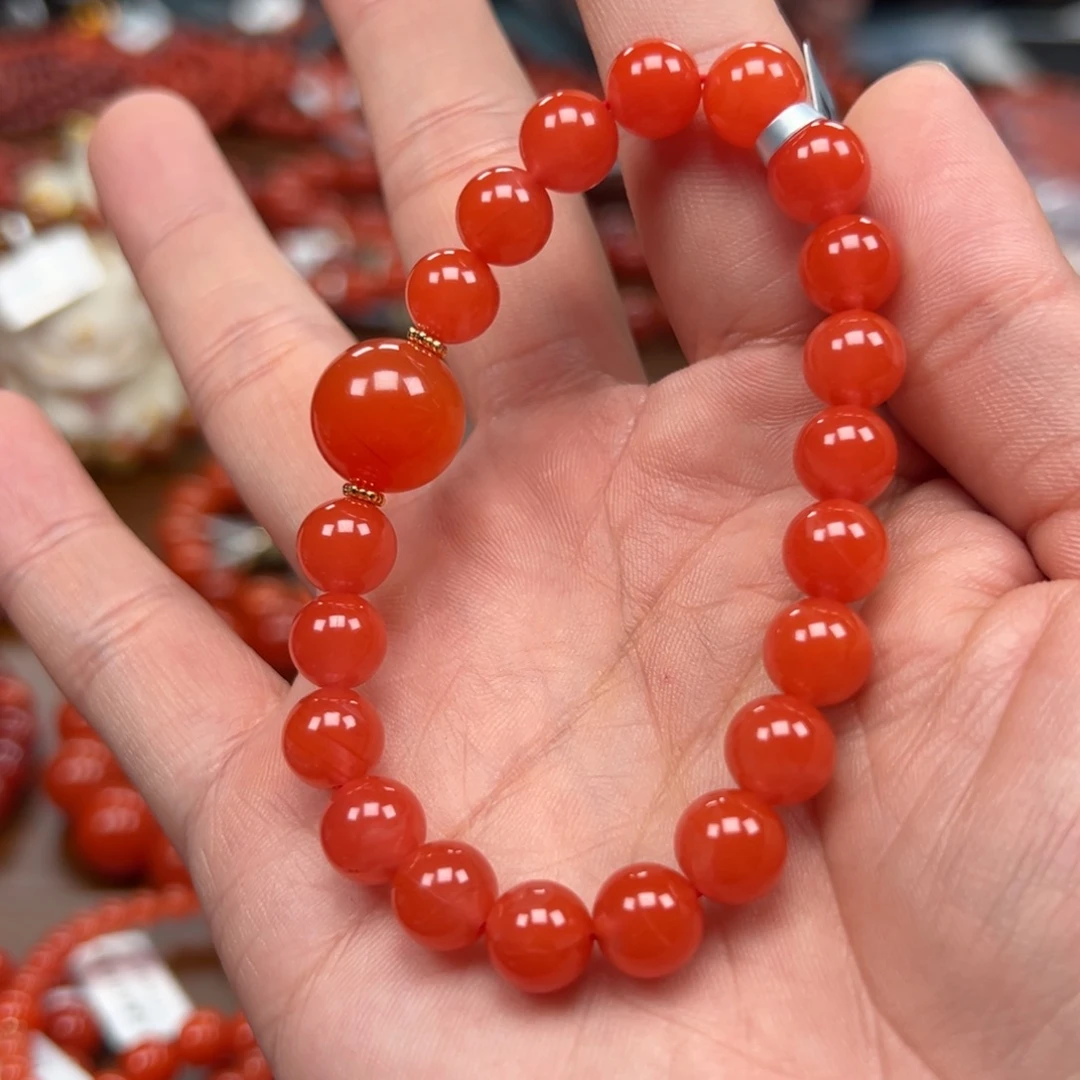 南红玛瑙未镶嵌手链