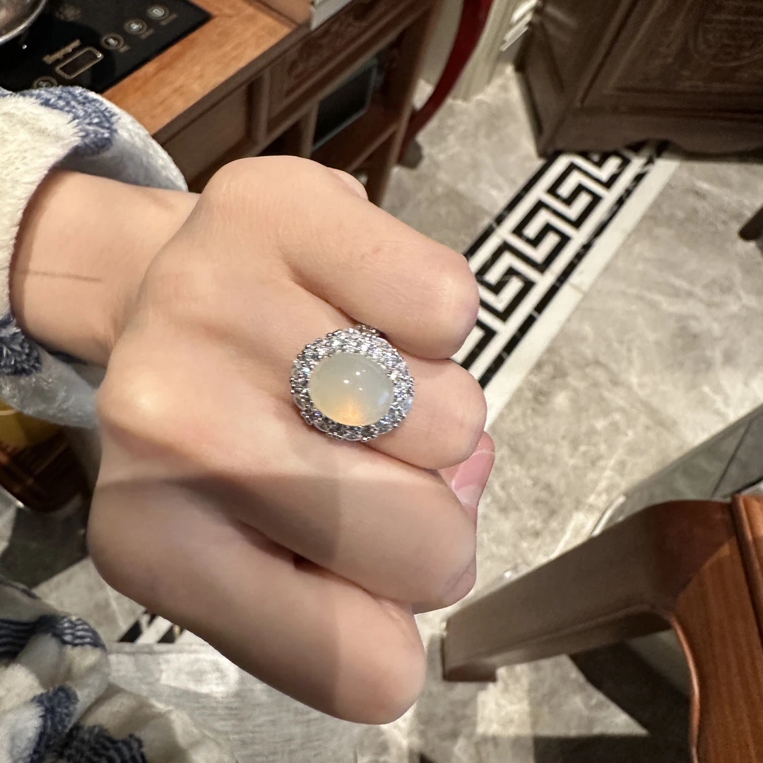 铜合金仿水晶戒指 【2218】英｜经典原标克拉珠款CrownFrett流光溢彩