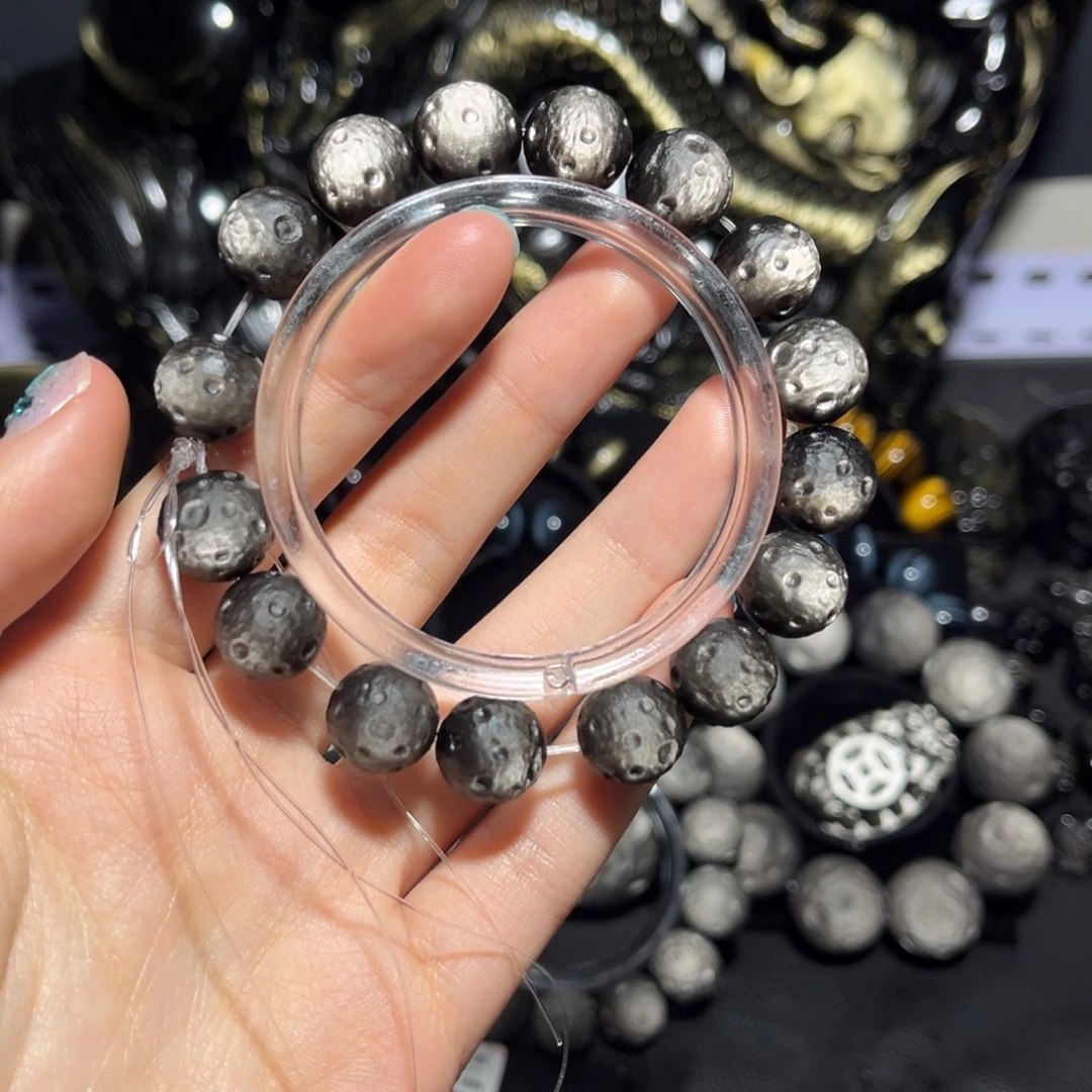 对***樽黑曜岩未镶嵌手链