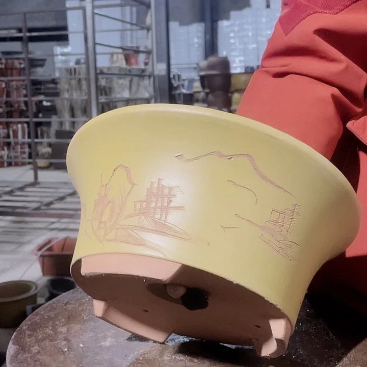 紫砂宜兴紫砂黄色票口33