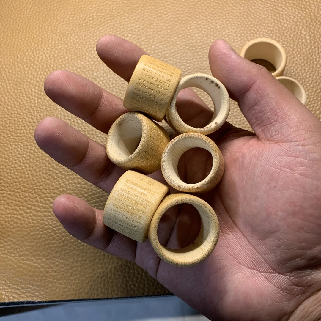 B64 实心玉竹特价鎏金心经扳指