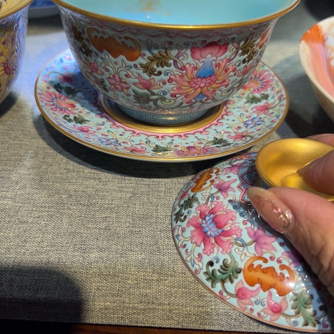 ?**蓝纯手工手绘 高端茶器